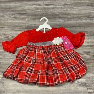 Red Plaid Kids Casual Dress